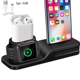 3 in 1 Charging Dock Holder For Iphone X Iphone 8 Iphone 7 Iphone 6 Silicone charging stand Dock Station For Apple watch Airpods